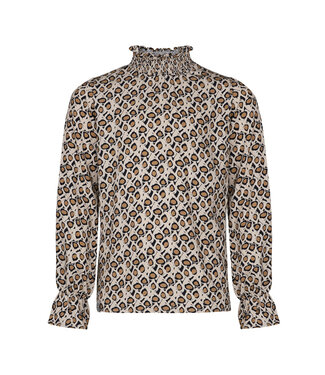 KIEstone winter blouse meisjes - bruin panter - Fieke KIEstone winter blouse meisjes - bruin panter - Fieke