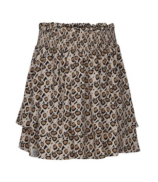 KIEstone winter rok meisjes - bruin panter - Ilse