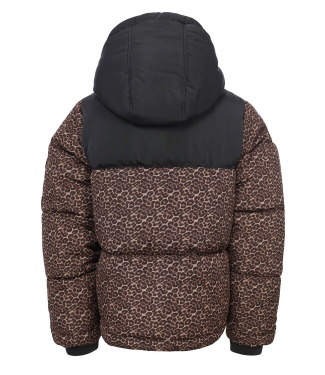 LOOXS 10sixteen winter winterjas meisjes - bruin/zwart - panter