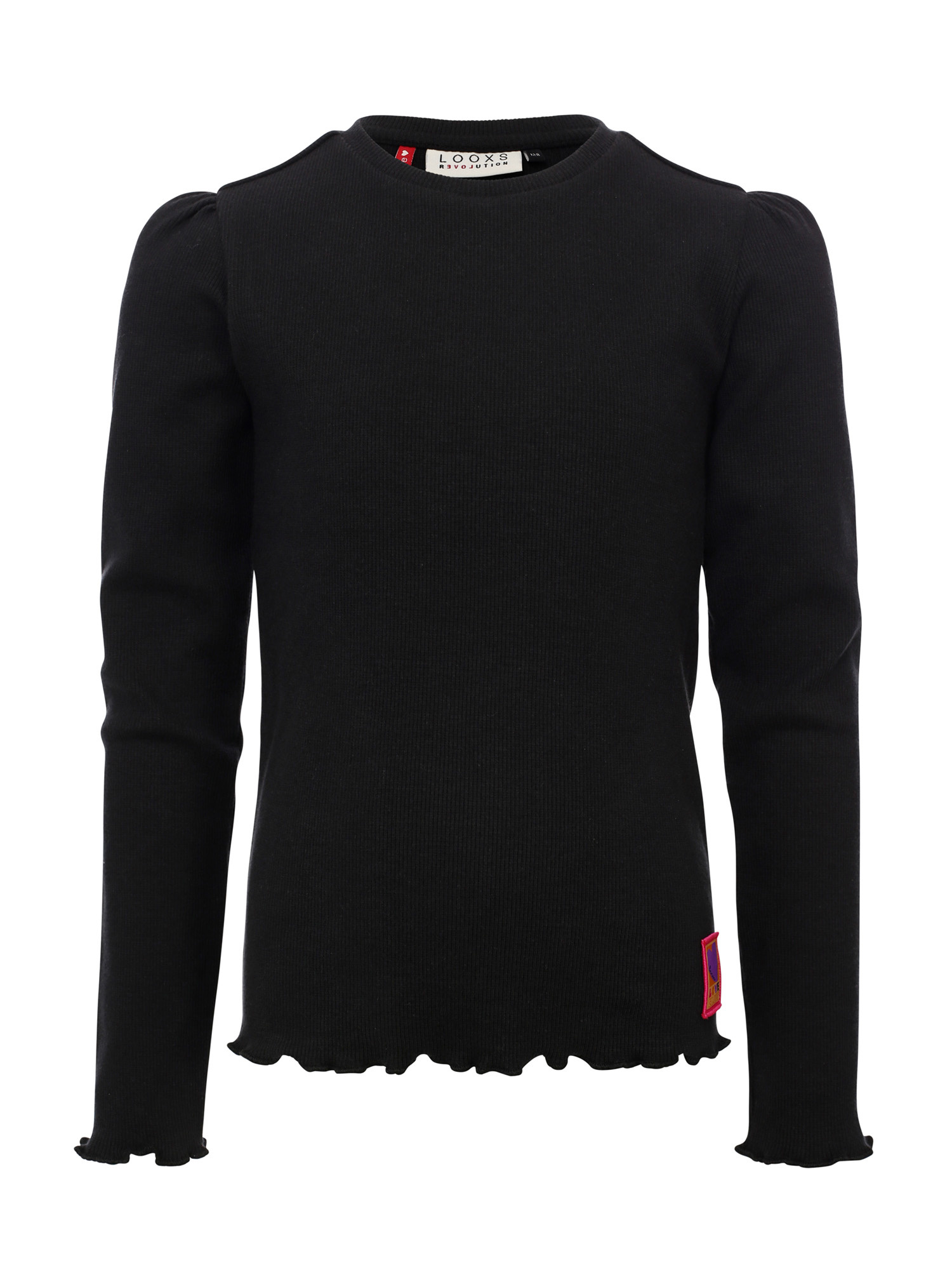 LOOXS Little winter rib top meisjes - grijs afbeelding