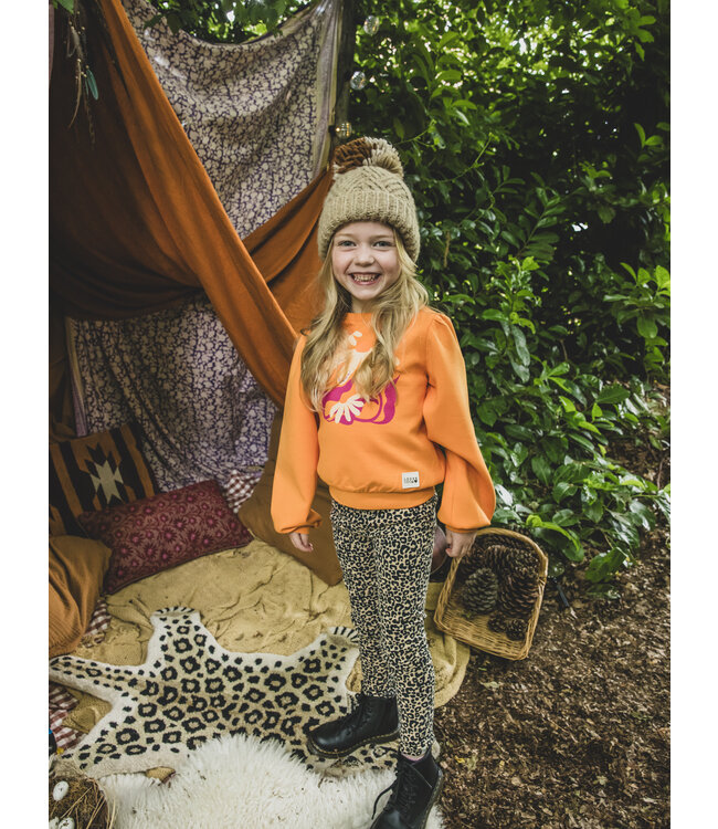 LOOXS Little winter legging meisjes - zand - luipaard