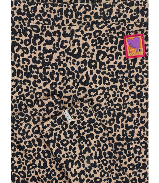 LOOXS Little winter legging meisjes - zand - luipaard