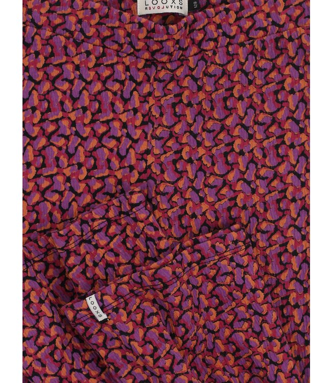LOOXS Little winter crinckle broek meisjes - roze/paars -  confetti