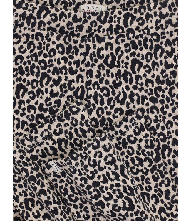 LOOXS Little winter broek meisjes - zand - luipaard/jaquard