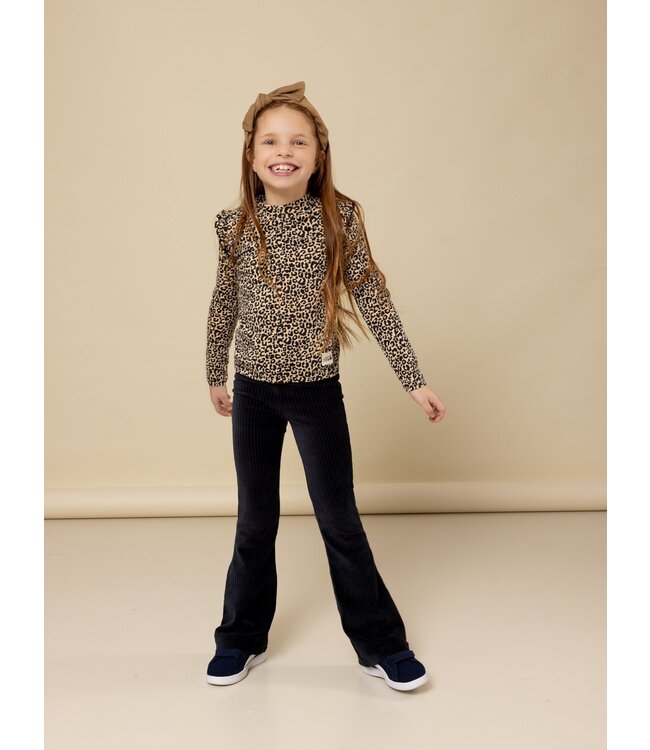 LOOXS Little winter velvet broek meisjes - grijs - rib