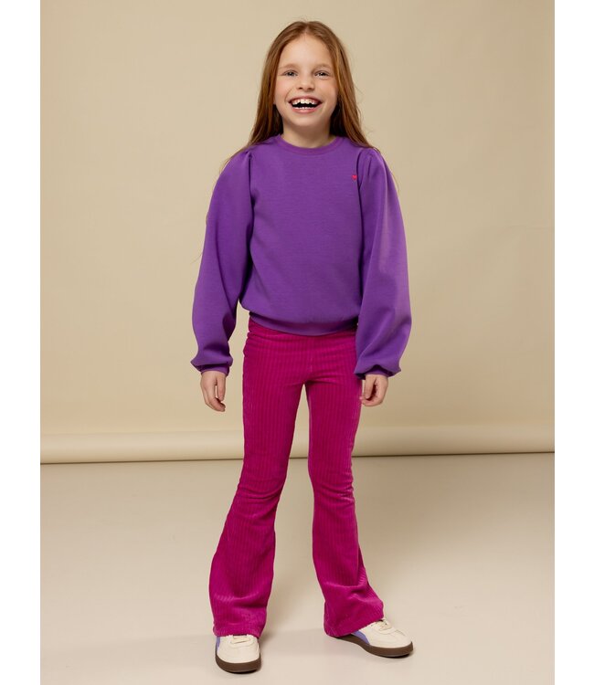 LOOXS Little winter velvet broek meisjes - roze- rib