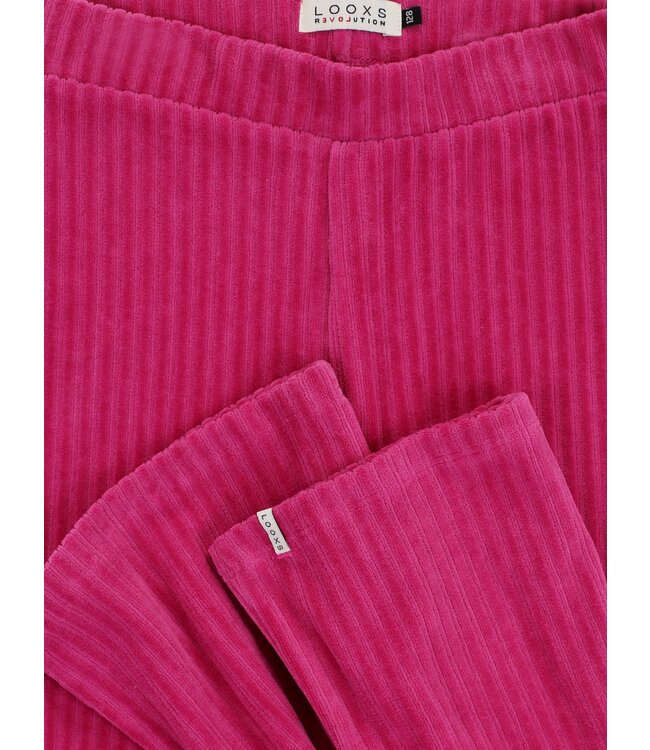 LOOXS Little winter velvet broek meisjes - roze- rib