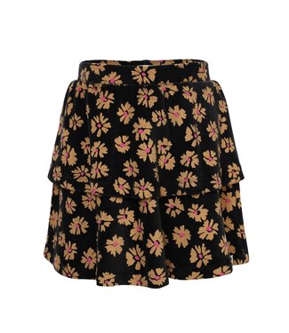 LOOXS Little winter velvet flare rok meisjes - zwart - bloem
