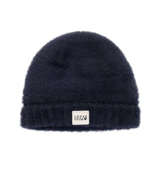 LOOXS Little winter muts meisjes - navy blauw - gebreid/bond