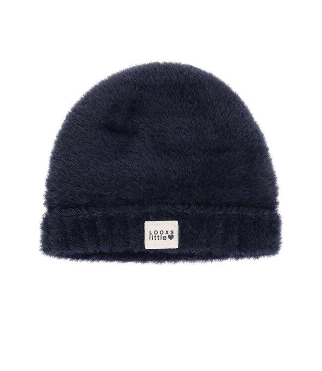 LOOXS Little winter muts meisjes - navy blauw - gebreid/bond