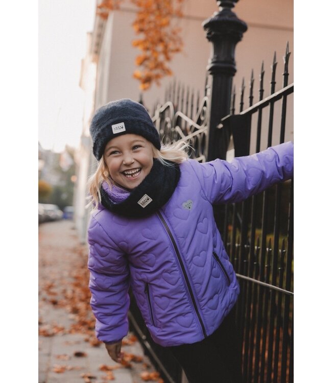 LOOXS Little winter muts meisjes - navy blauw - gebreid/bond