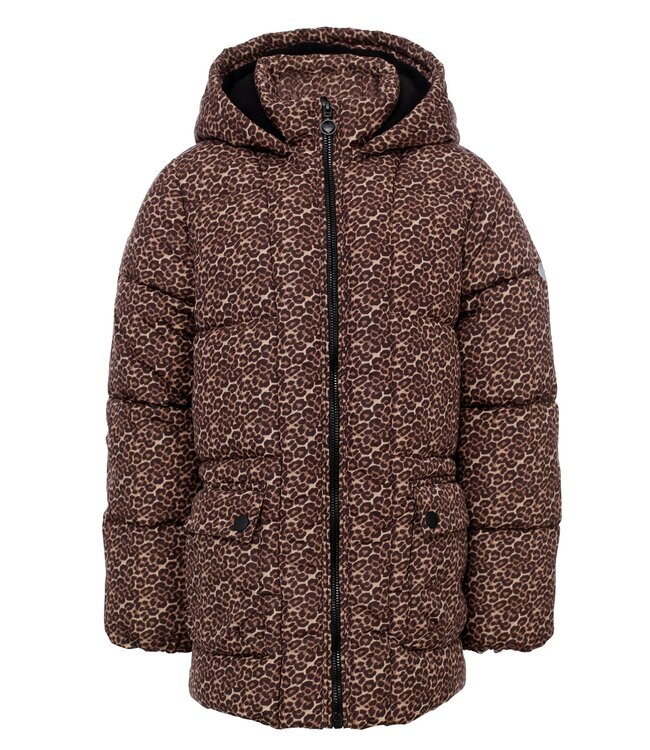 LOOXS Little winter winterjas meisjes - bruin/zwart - panter