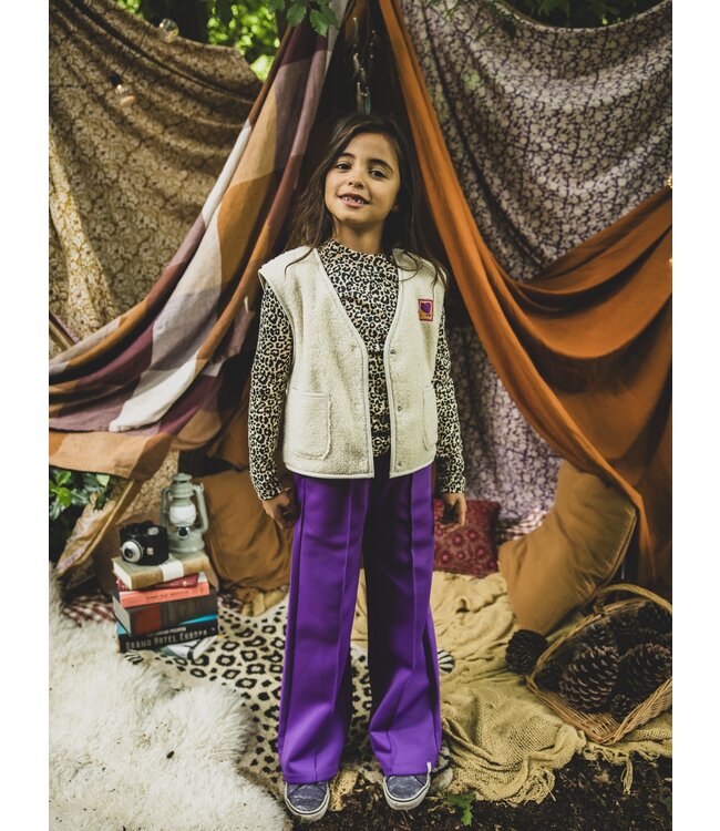 LOOXS Little winter crinckle top meisjes - zand - luipaard