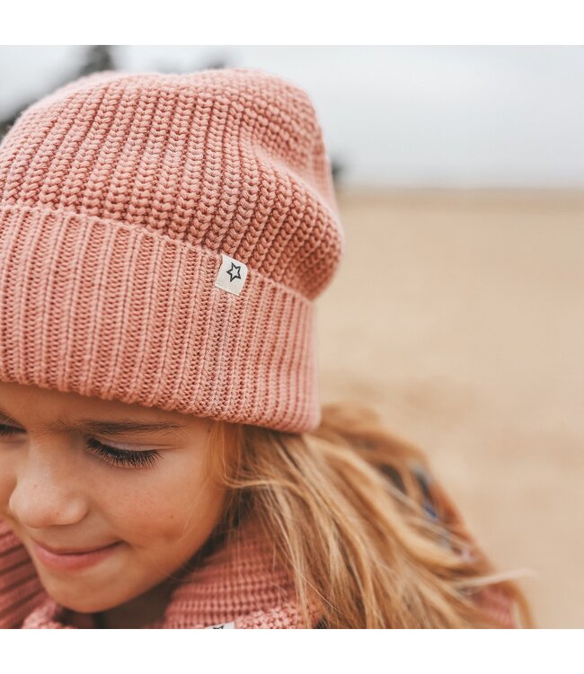 Your wishes winter muts meisjes - roze - gebreid