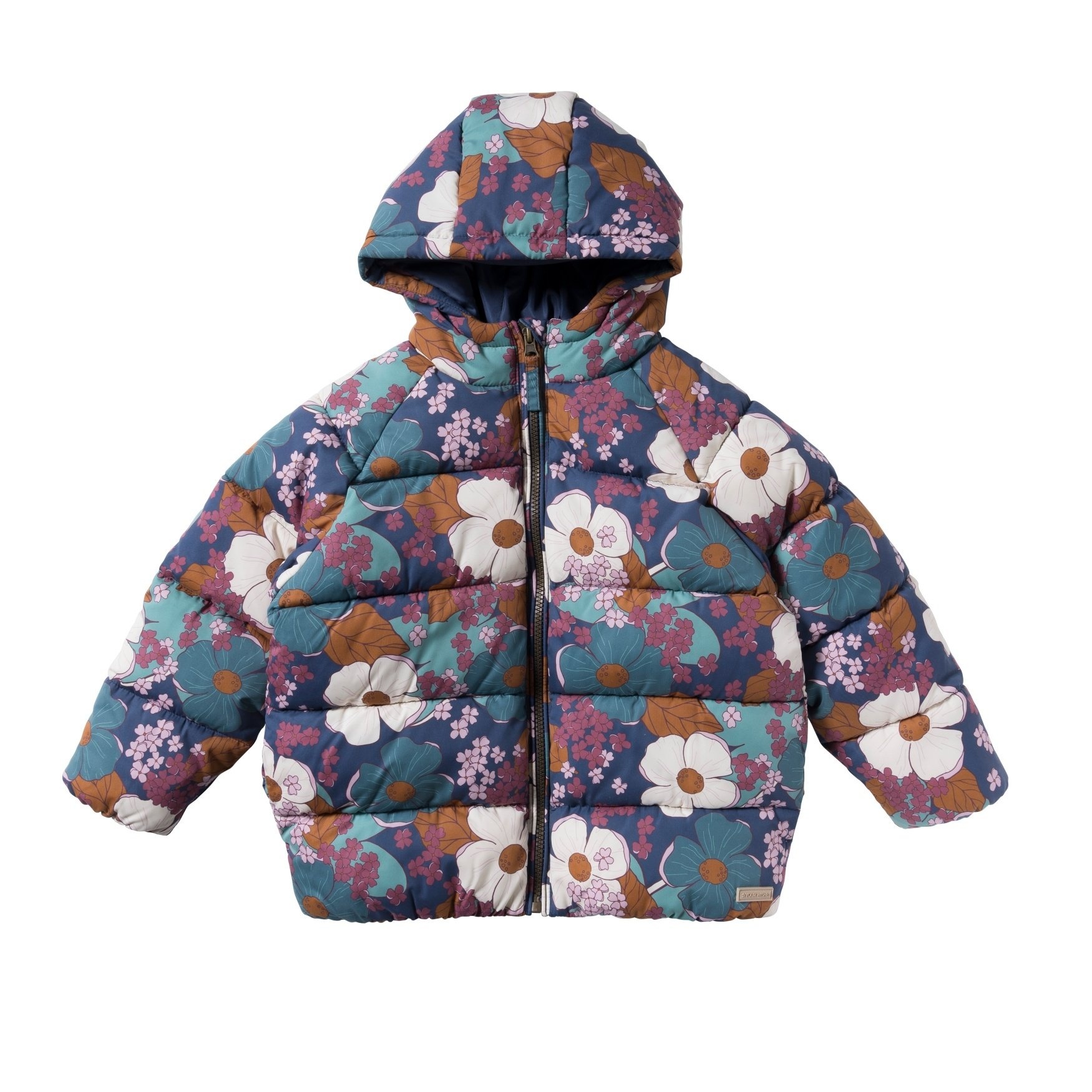 Your wishes winter winterjas meisjes - blauw - Florid Flare - puffer afbeelding