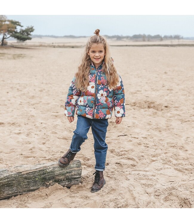 Your wishes winter winterjas meisjes - blauw - Florid Flare - puffer