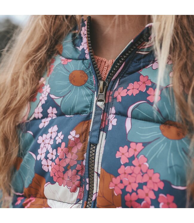 Your wishes winter winterjas meisjes - blauw - Florid Flare - puffer