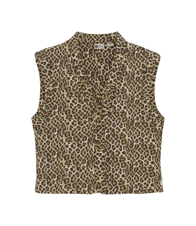 Daily7 winter gilet meisjes - zand - opgevuld/animal