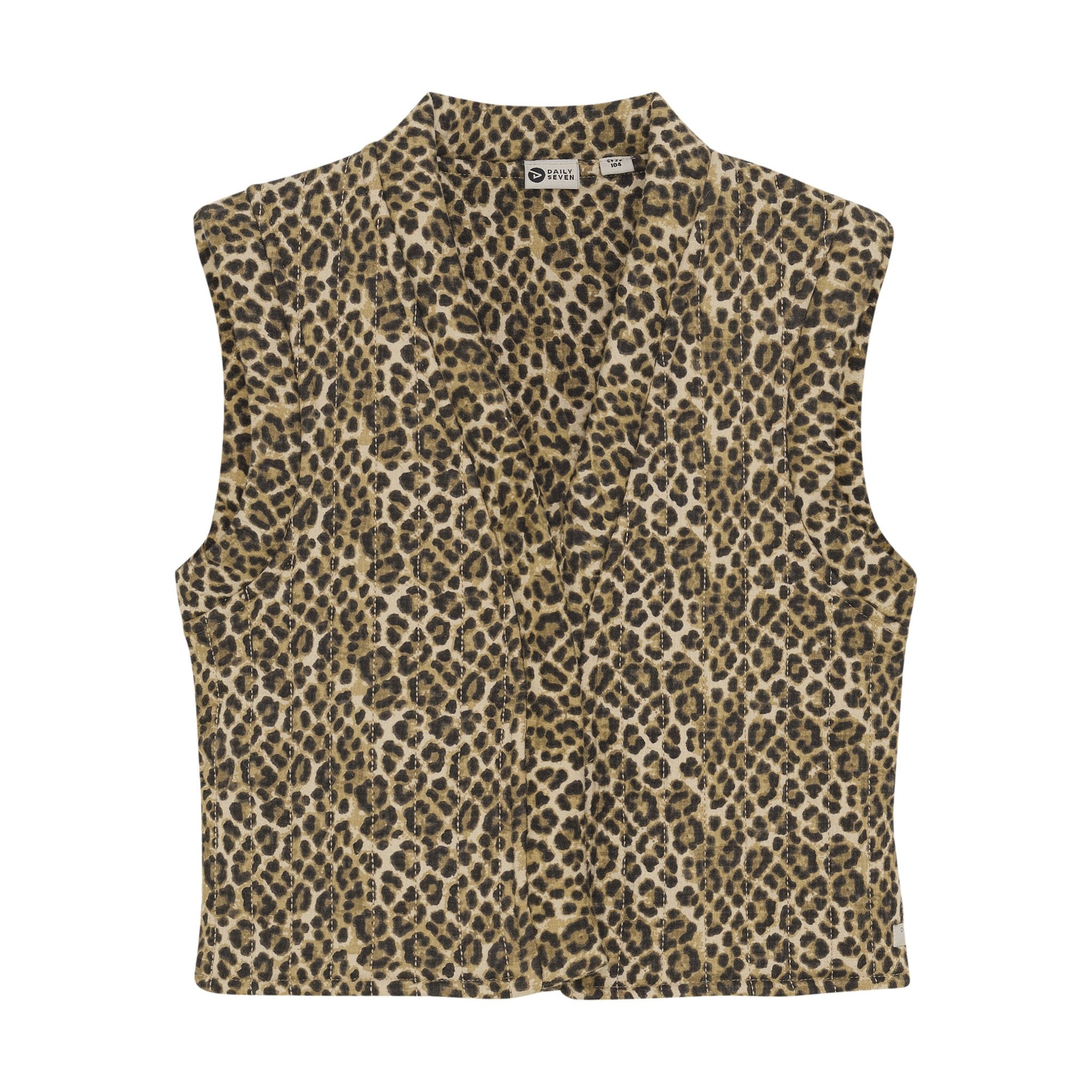 Daily7 winter gilet meisjes - zand - opgevuld/animal afbeelding