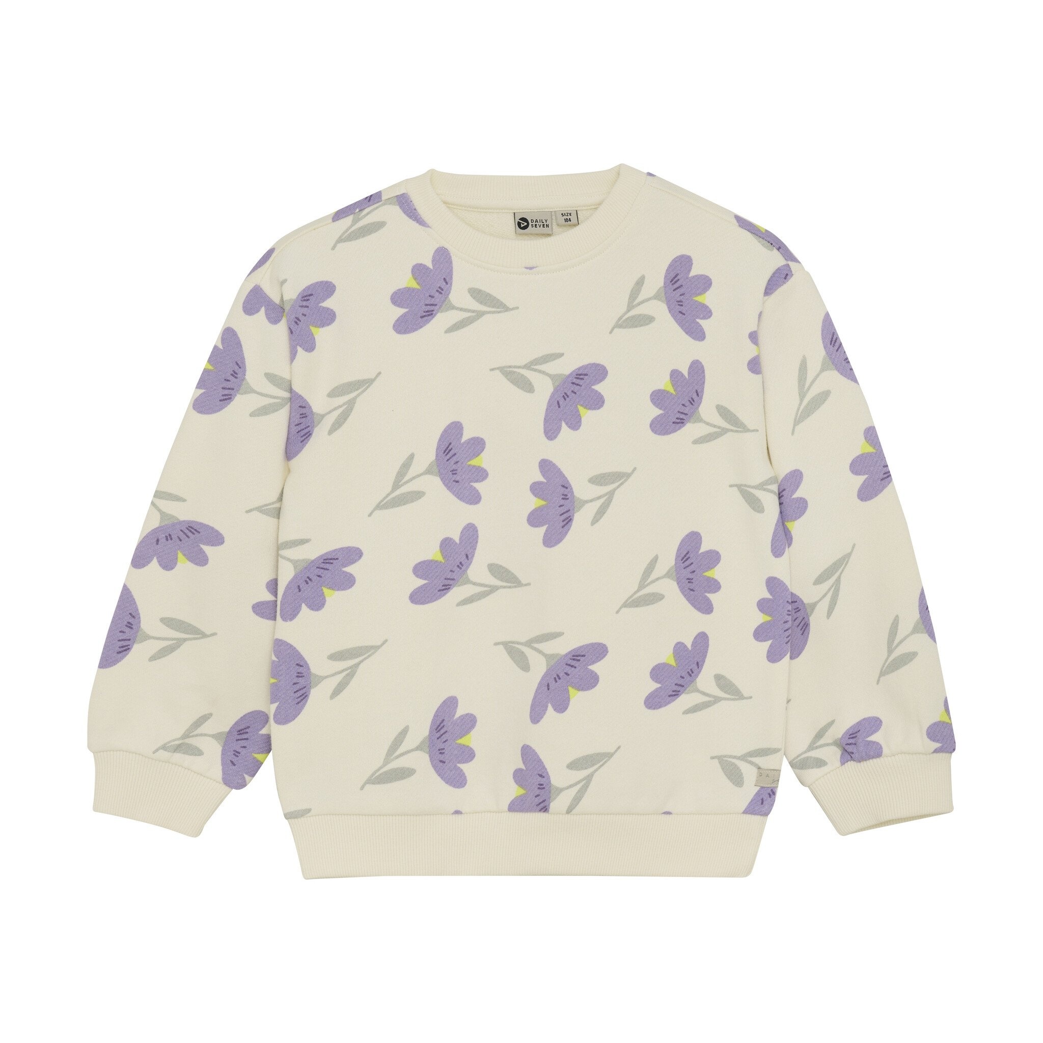 Daily7 winter sweater meisjes - wit - bloemen afbeelding