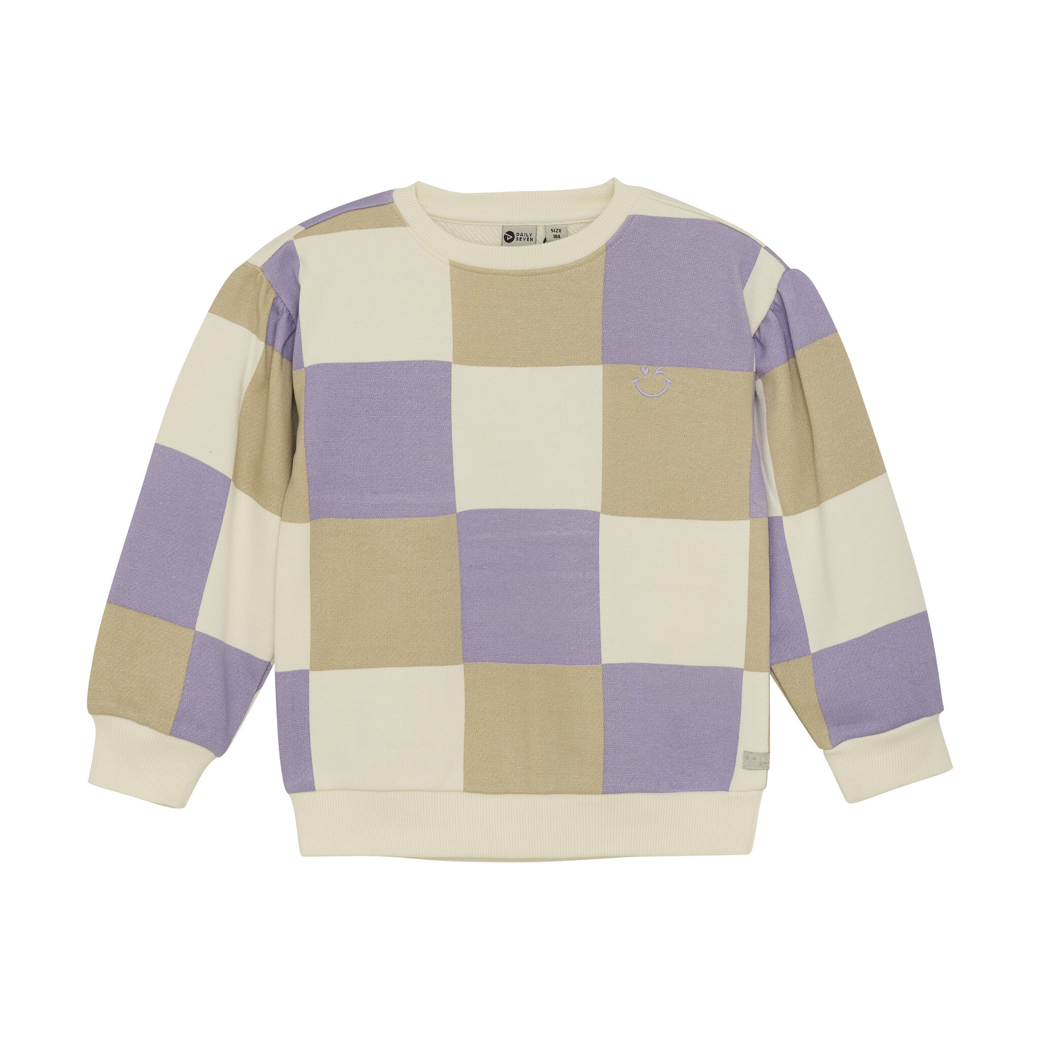 Daily7 winter sweater meisjes - paars - geruit afbeelding