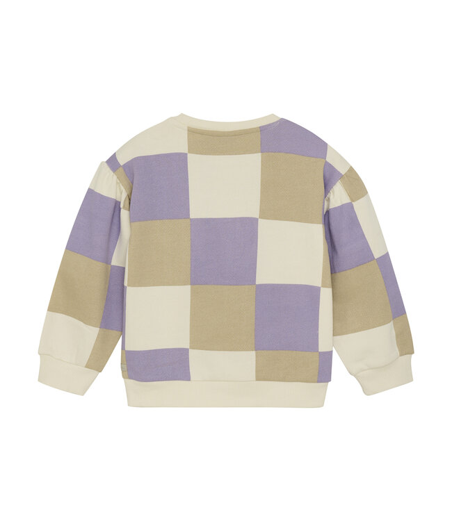 Daily7 winter sweater meisjes - paars - geruit