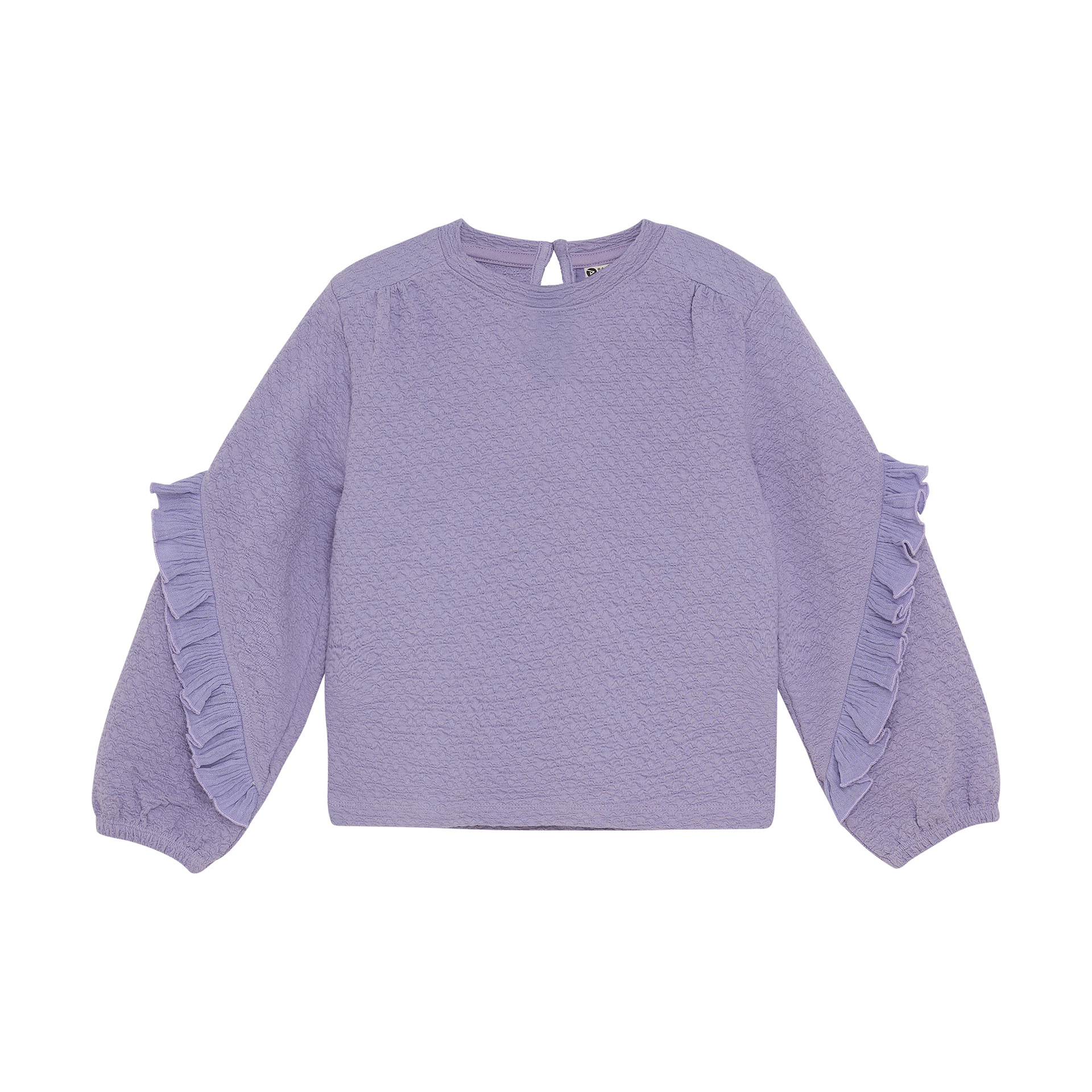 Daily7 winter t-shirt meisjes - Paars - longsleeve/ruffle afbeelding
