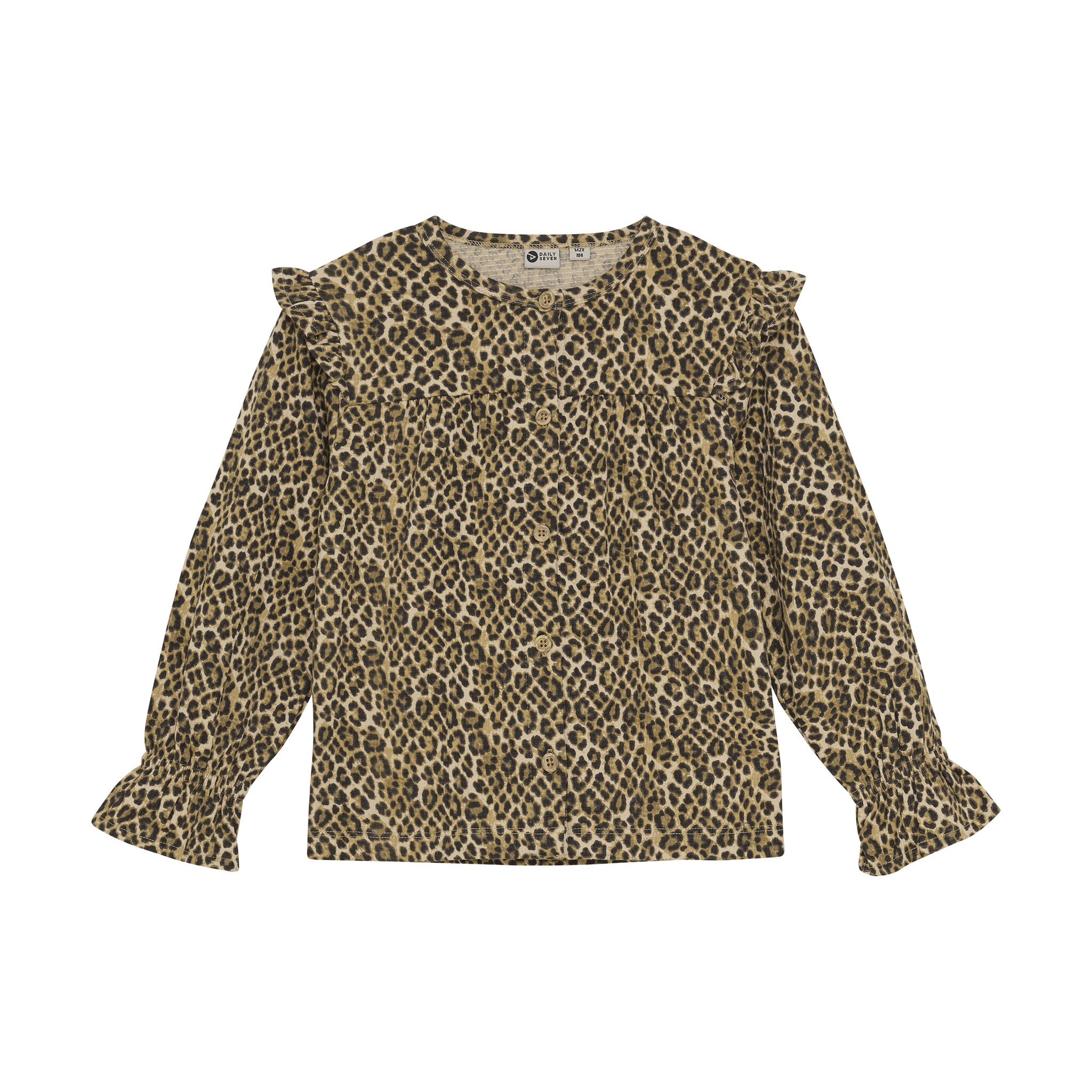 Daily7 winter t-shirt meisjes - zand -longsleeve/ animal afbeelding