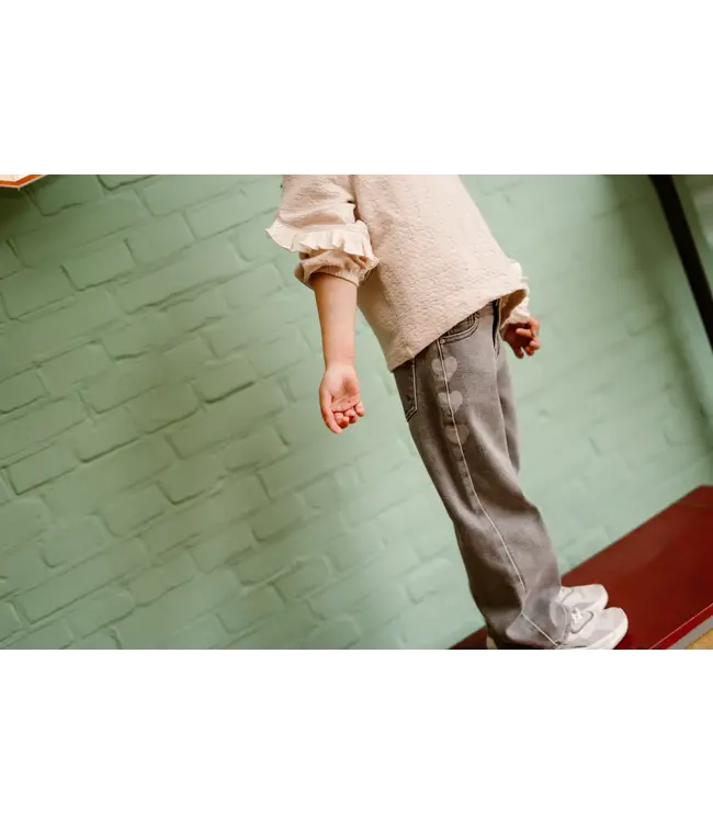 Daily7 winter jeansbroek meisjes - grijs - wide fit