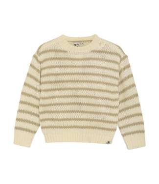 Daily7 winter sweater meisjes - zand - strepen/gebreid