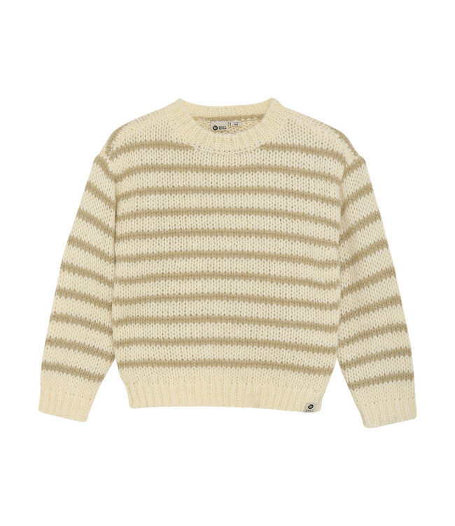 Daily7 winter sweater meisjes - zand - strepen/gebreid