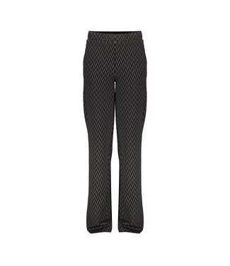 Geisha winter wide leg broek meisjes - zwart/wit - jacquard