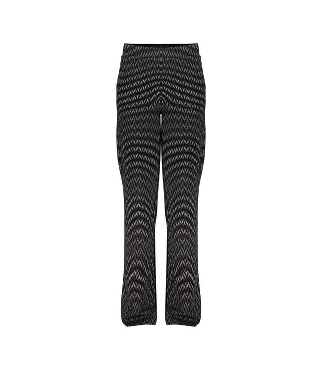 Geisha winter wide leg broek meisjes - zwart/wit - jacquard