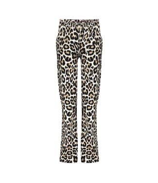 Geisha winter wide broek meisjes - zwart/zand - AOP luipaard