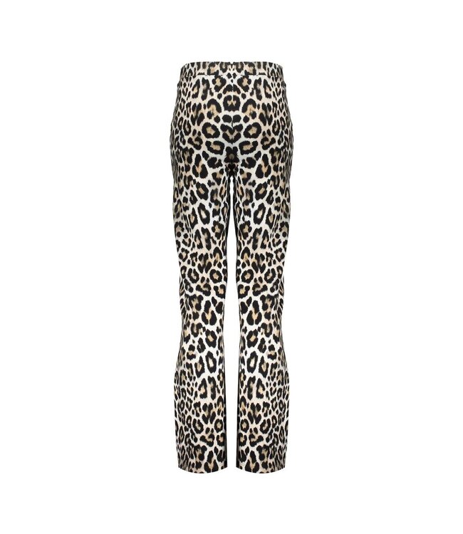 Geisha winter wide broek meisjes - zwart/zand - AOP luipaard