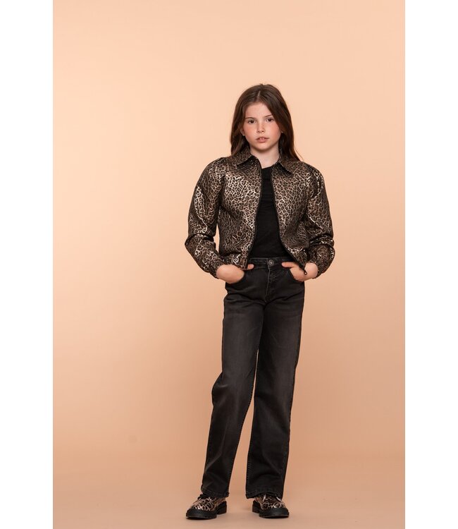 Geisha winter wide leg jeans meisjes - zwart