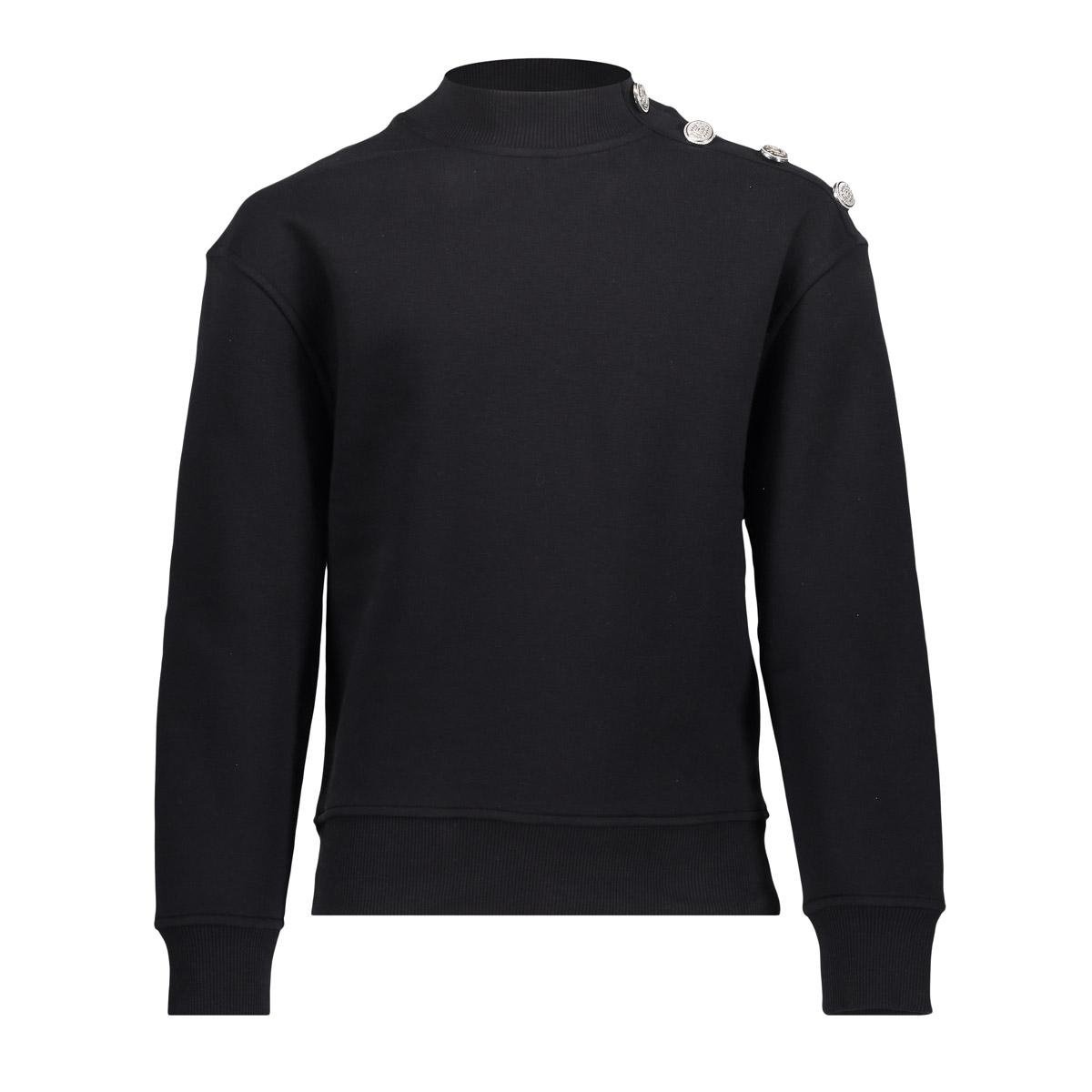 Geisha winter sweater meisjes - zwart - knopen op schouder afbeelding