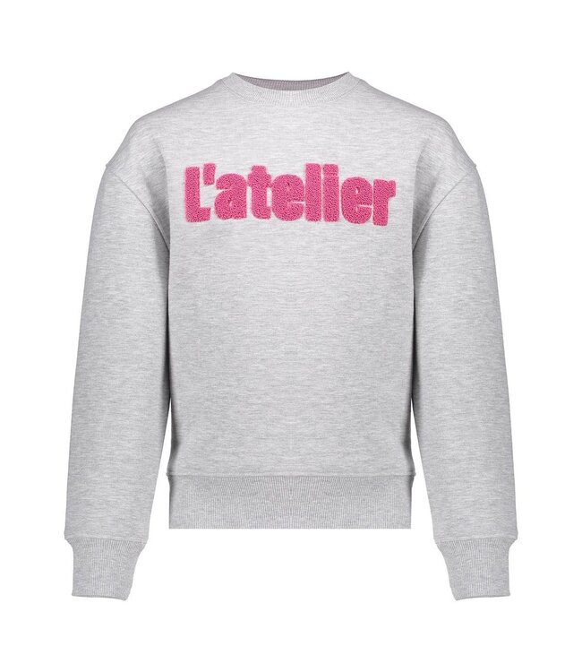 Geisha winter sweater meisjes - grijs/roze - atelier