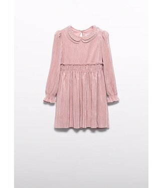 Abel & Lula winter jurk meisjes - roze - gebreid - geplooid