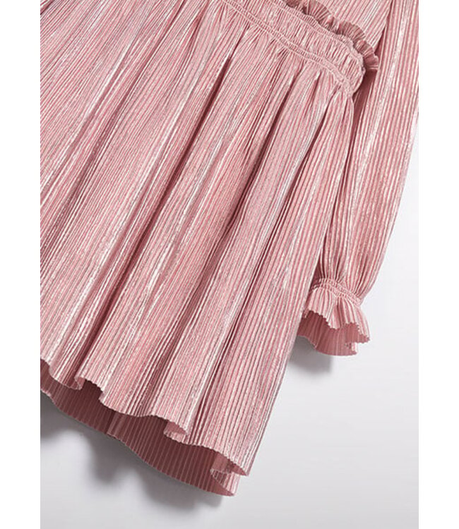 Abel & Lula winter jurk meisjes - roze - gebreid - geplooid