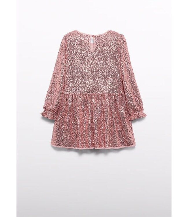 Abel & Lula winter jurk meisjes - roze - pailletten