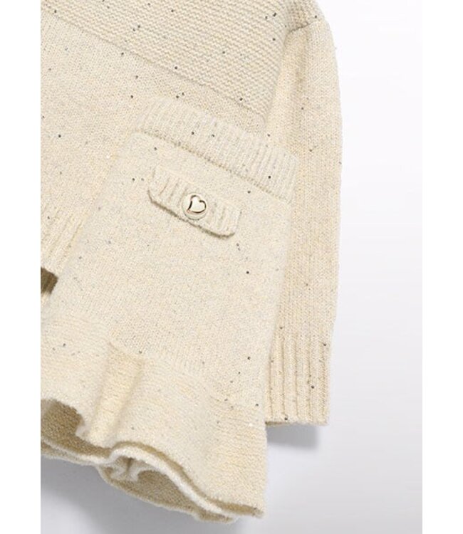 Abel & Lula winter rok-set meisjes - beige - gebreid