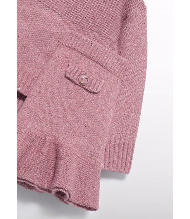 Abel & Lula winter rok-set meisjes - roze - gebreid