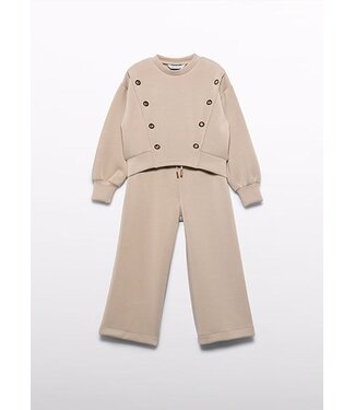 Abel & Lula winter broek-set meisjes - beige - gebreid