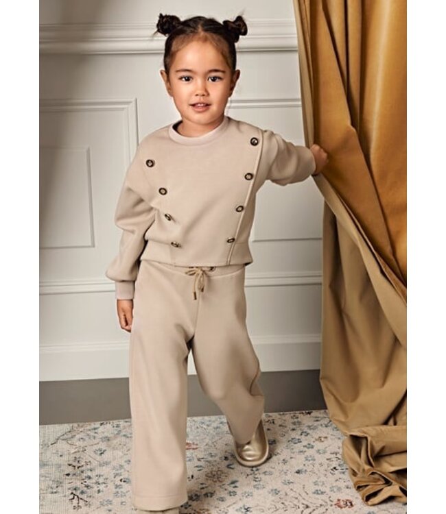 Abel & Lula winter broek-set meisjes - beige - gebreid