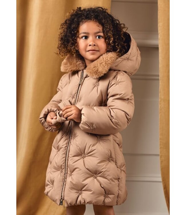 Abel & Lula winter winterjas meisjes - bruin - gewatteerd