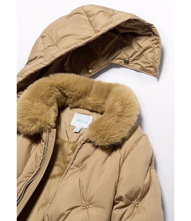 Abel & Lula winter winterjas meisjes - bruin - gewatteerd