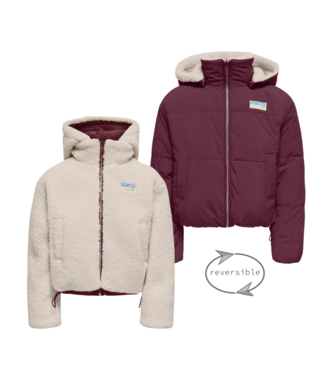 Kids ONLY winter winterjas meisjes - paars - KogMaria - puffer, reversible