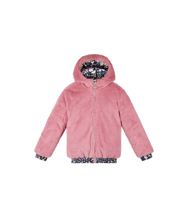 Le Chic winter bomberjack meisjes - navy blauw - Bente - reversible - AOP vlinder