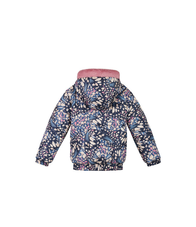 Le Chic winter bomberjack meisjes - navy blauw - Bente - reversible - AOP vlinder